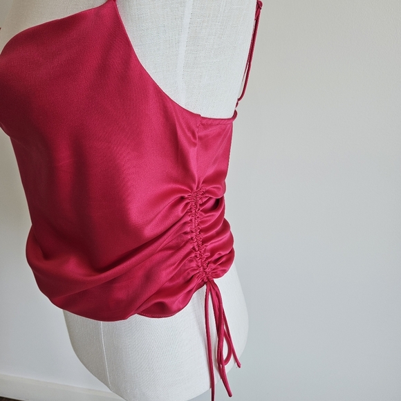 Dynamite Hot Pink Cowl Neck Satin Cami - Picture 2 of 5